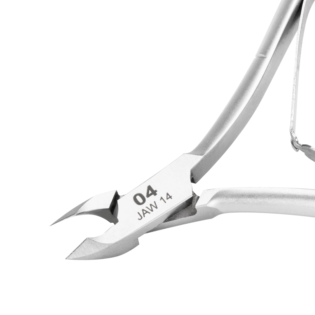Ocho Pro 04 JAW14 Professional Cuticle Nippers - stainless-steel nippers with the cutting jaws visible on a white background