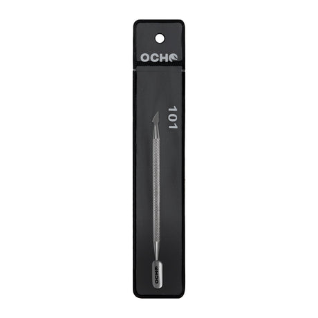 Ocho Pro 101 Cuticle Pusher - stainless-steel cuticle pusher with the working tip visible on a white background