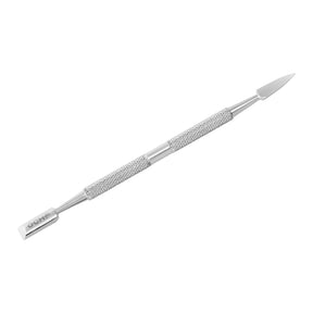 Ocho Pro 102 Cuticle Pusher Professional Manicure & Pedicure Tool - stainless-steel cuticle pusher with the working tip visible on a white background