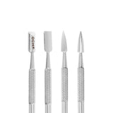 Ocho Pro 102 Cuticle Pusher Professional Manicure & Pedicure Tool - stainless-steel cuticle pusher with the working tip visible on a white background