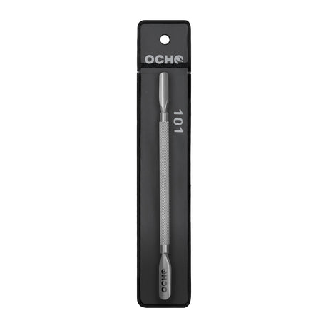 Ocho Pro 104 Cuticle Pusher Professional Manicure & Pedicure Tool - stainless-steel cuticle pusher with the working tip visible on a white background