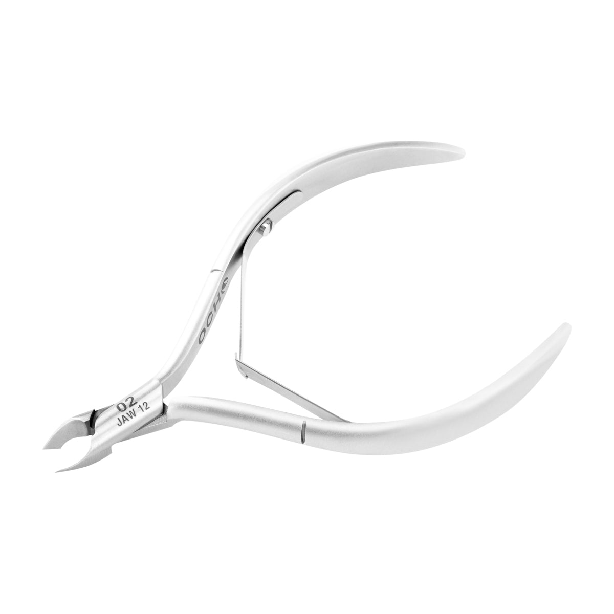 Ocho Pro Cuticle Nippers 02 Hand Polished Jaw 4mm - stainless-steel nippers with the cutting jaws visible on a white background