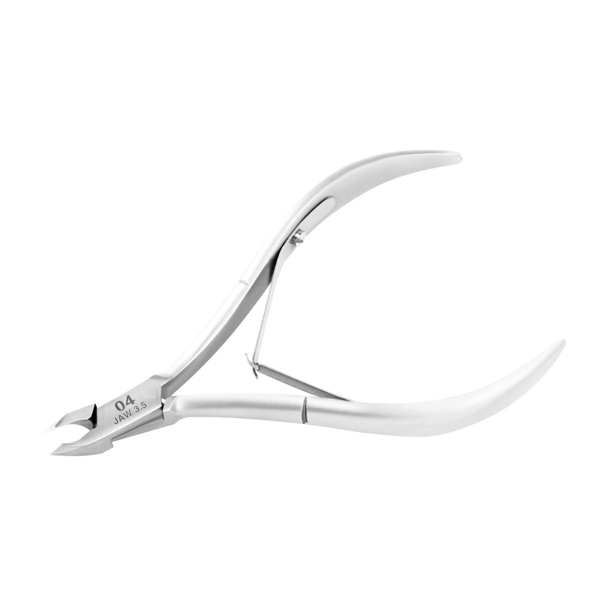 Ocho Pro Cuticle Nippers 04 Hand Polished Jaw 3.5mm - stainless-steel nippers with the cutting jaws visible on a white background