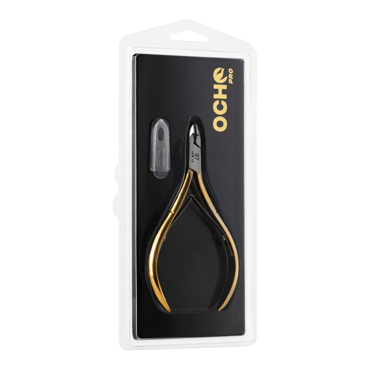 Ocho Pro Cuticle Nippers 07 Hand Polished Jaw 4mm - stainless-steel nippers with the cutting jaws visible on a white background