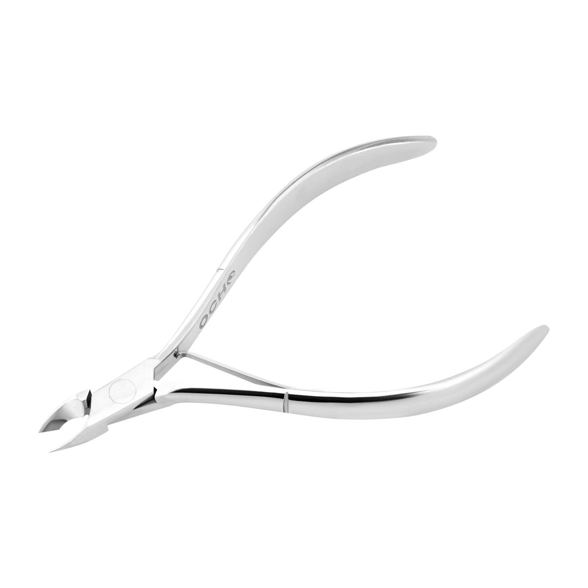 Ocho Pro Cuticle Nippers 08 Hand Polished Jaw 4mm - stainless-steel nippers with the cutting jaws visible on a white background