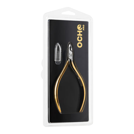 Ocho Pro Cuticle Nippers 10 Hand Polished Jaw 4mm - stainless-steel nippers with the cutting jaws visible on a white background