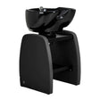 Omega Aqualina black freestanding hairdressing backwash unit, front three-quarter view