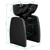 Omega Aqualina black backwash unit dimensions diagram