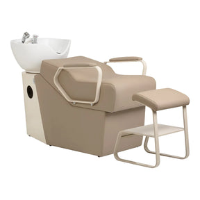 Omega Hairdressing Backwash Unit Marina Beige - full product view at an angle on a white background