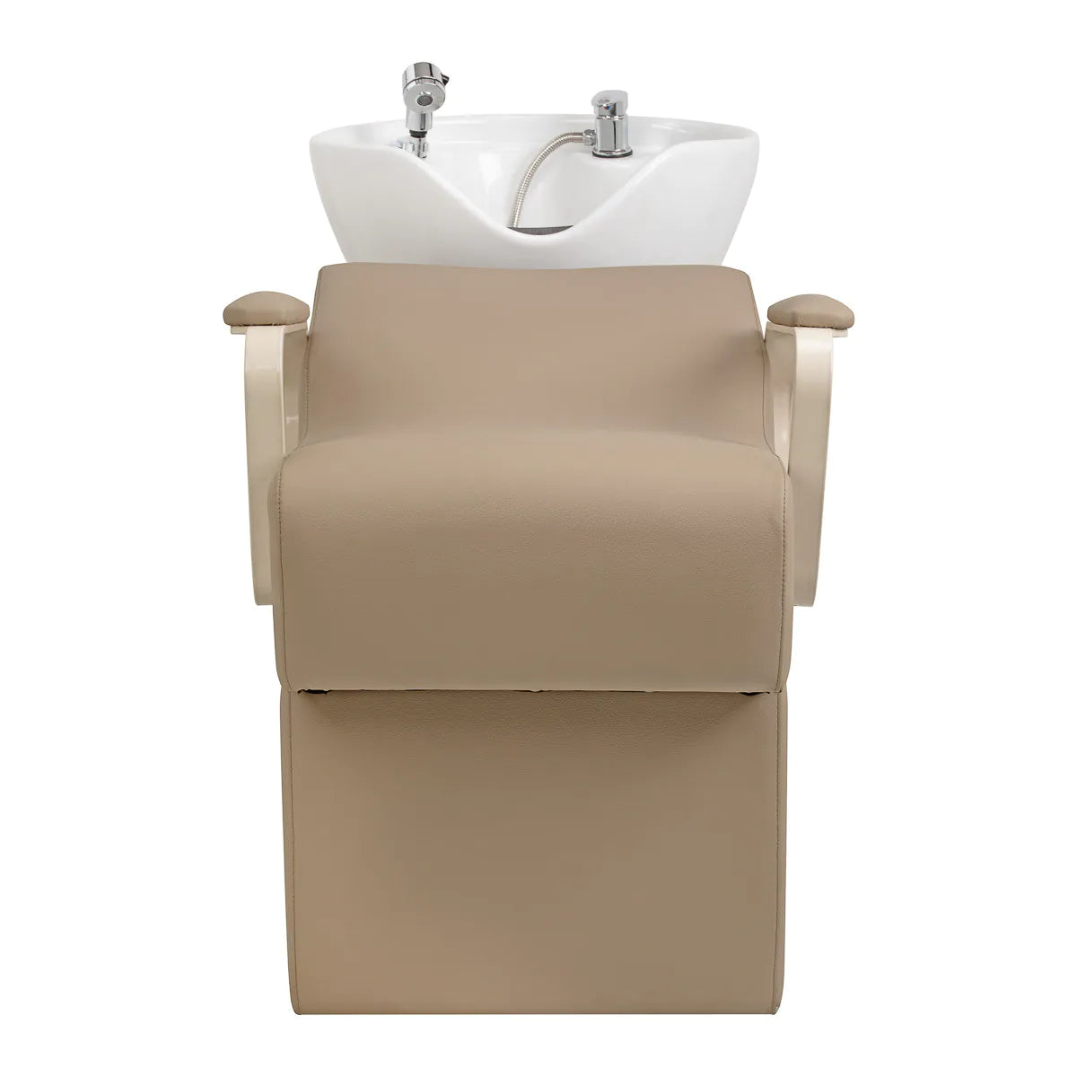 Omega Hairdressing Backwash Unit Marina Beige - front view of the complete wash unit