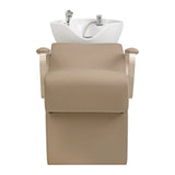 Omega Hairdressing Backwash Unit Marina Beige - front view of the complete wash unit