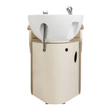 Omega Hairdressing Backwash Unit Marina Beige - side view of the complete wash unit