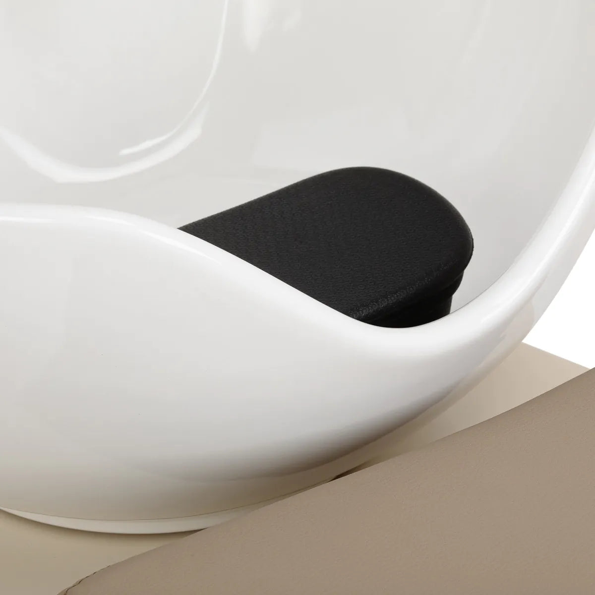 Omega Hairdressing Backwash Unit Marina Beige - close-up of the upholstery and construction details