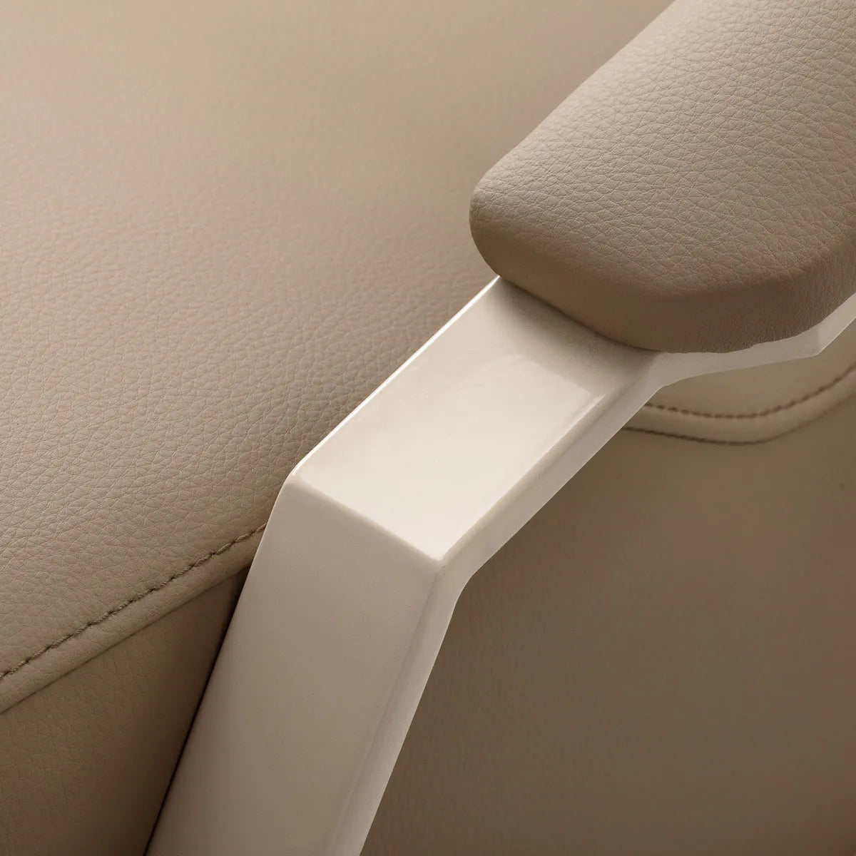 Omega Hairdressing Backwash Unit Marina Beige - close-up of the upholstery and construction details