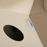 Omega Hairdressing Backwash Unit Marina Beige - close-up of the upholstery and construction details