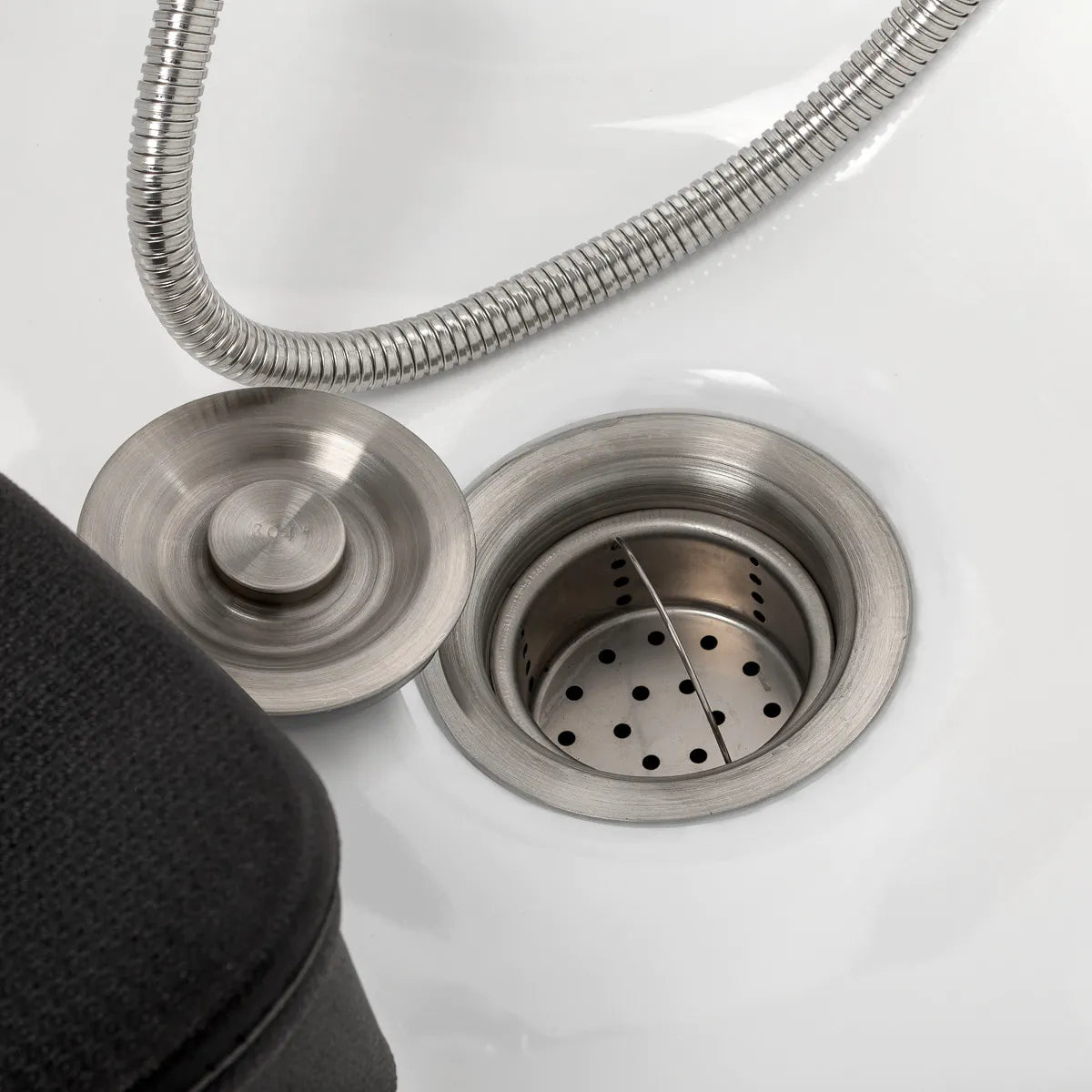 Omega Hairdressing Backwash Unit Marina Beige - close-up of the upholstery and construction details