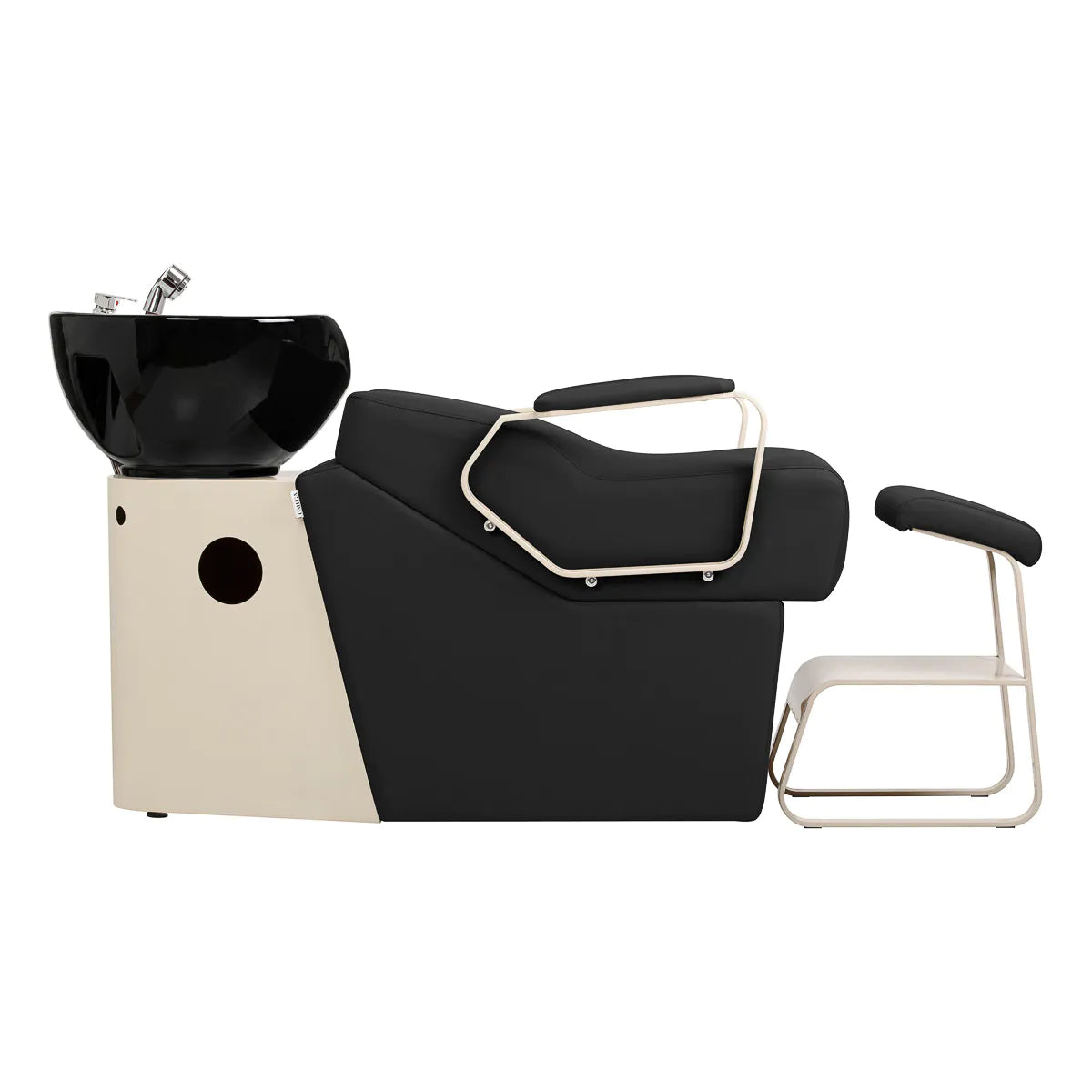 Omega Hairdressing Backwash Unit Marina Black - full product view on a white background