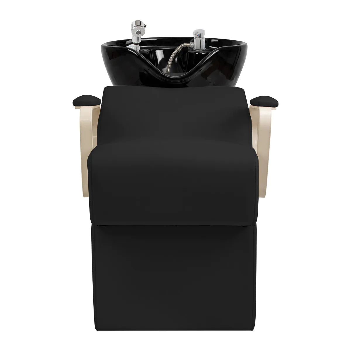 Omega Hairdressing Backwash Unit Marina Black - front view of the complete wash unit
