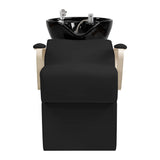 Omega Hairdressing Backwash Unit Marina Black - front view of the complete wash unit