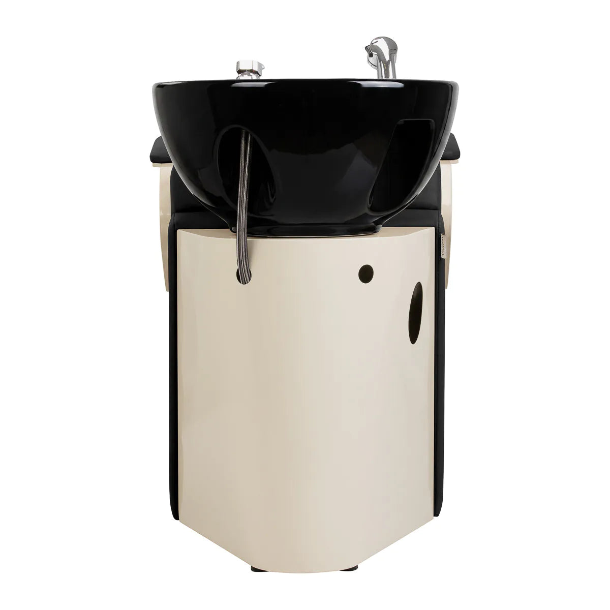 Omega Hairdressing Backwash Unit Marina Black - side view of the complete wash unit