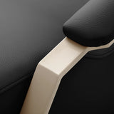 Omega Hairdressing Backwash Unit Marina Black - close-up of the upholstery and construction details