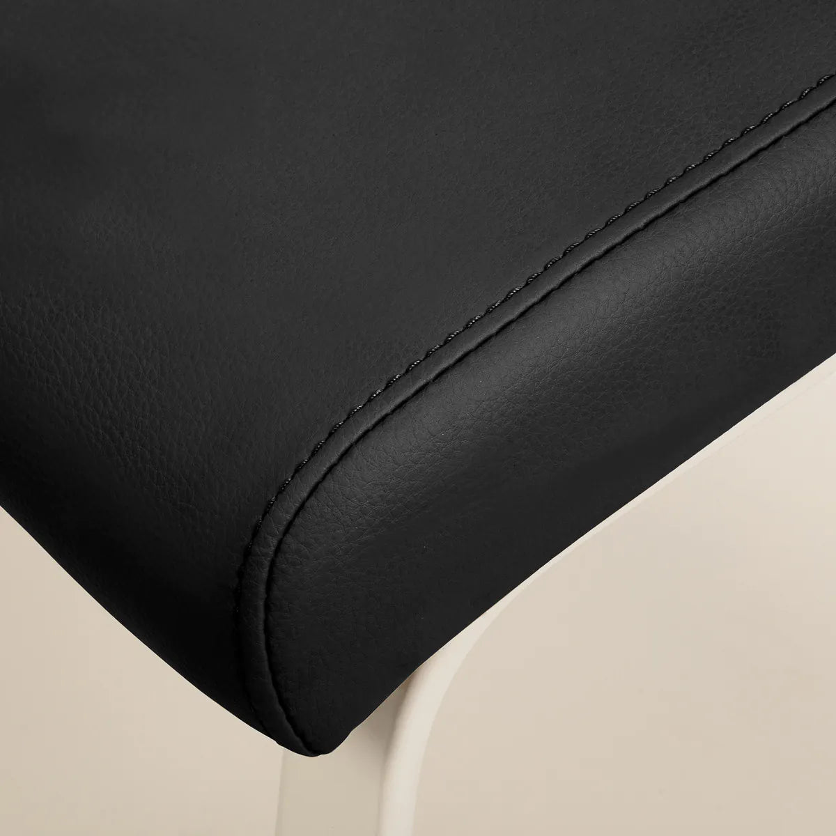 Omega Hairdressing Backwash Unit Marina Black - close-up of the upholstery and construction details