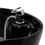 Omega Hairdressing Backwash Unit Marina Black - displayed in a professional treatment-room setting
