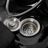 Omega Hairdressing Backwash Unit Marina Black - close-up of the upholstery and construction details