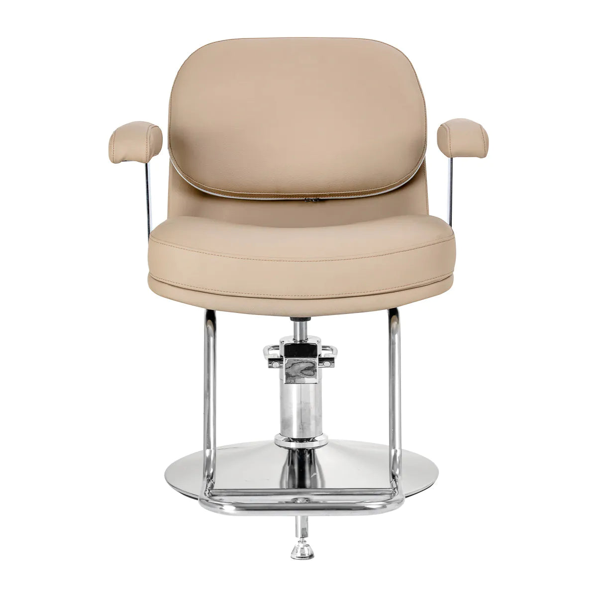 Omega Hairdressing Chair Astra Beige - front view on a white background