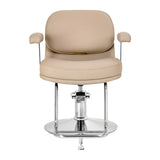 Omega Hairdressing Chair Astra Beige - front view on a white background