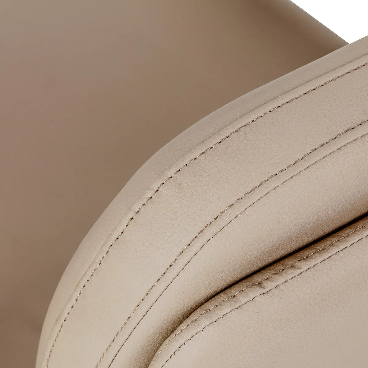 Omega Hairdressing Chair Astra Beige - close-up of the upholstery and construction details