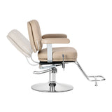 Omega Hairdressing Chair Astra Plus Beige - front view on a white background