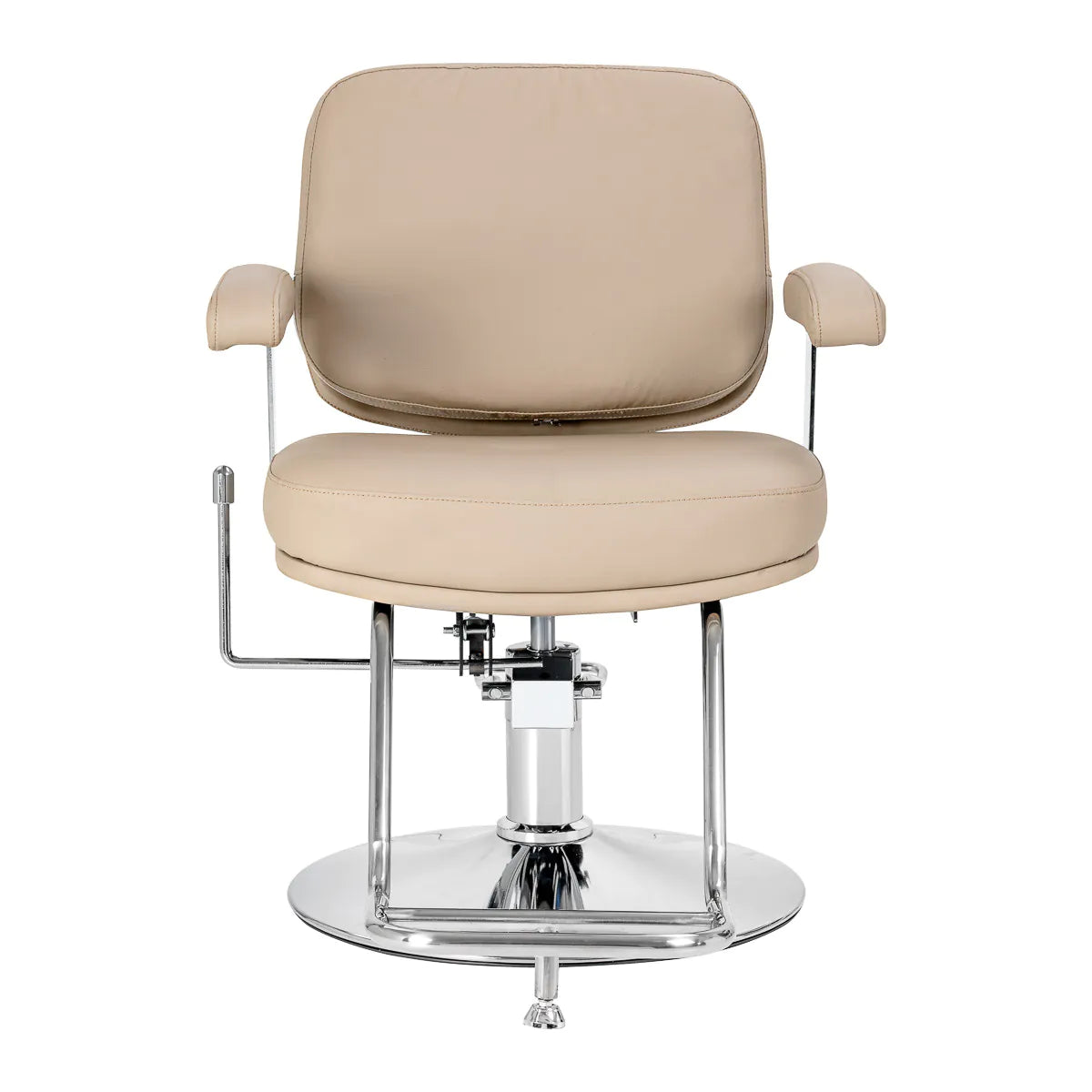 Omega Hairdressing Chair Astra Plus Beige - rear view on a white background