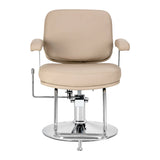 Omega Hairdressing Chair Astra Plus Beige - rear view on a white background