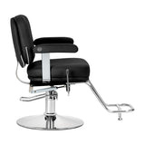 Omega Hairdressing Chair Astra Plus Black - side view on a white background