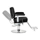 Omega Hairdressing Chair Astra Plus Black - front view on a white background