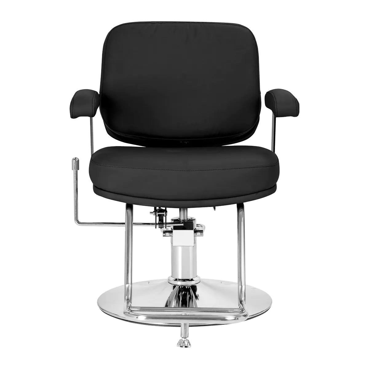 Omega Hairdressing Chair Astra Plus Black - rear view on a white background