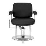 Omega Hairdressing Chair Astra Plus Black - rear view on a white background