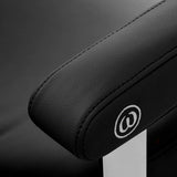 Omega Hairdressing Chair Astra Plus Black - close-up of the upholstery and construction details