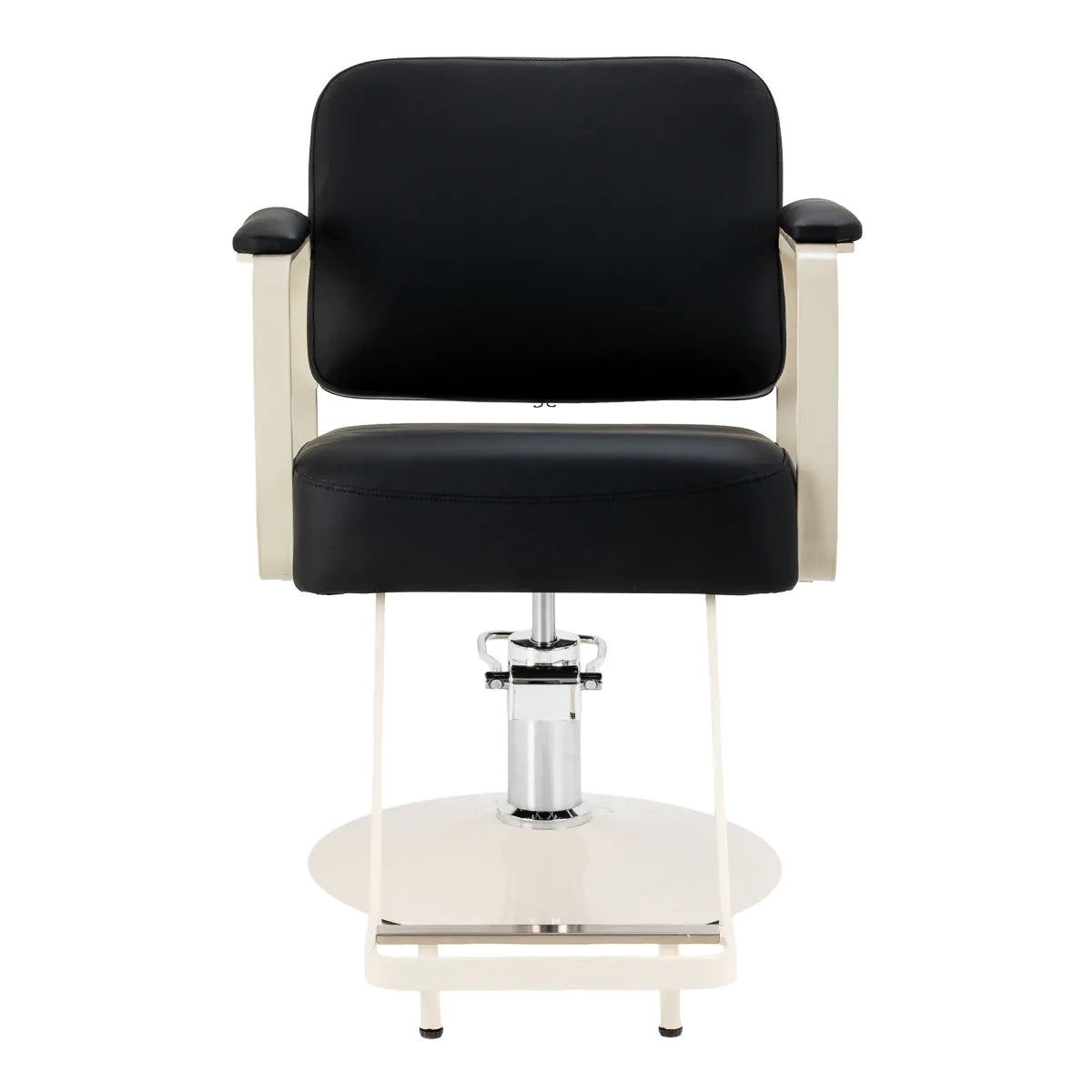 Omega Hairdressing Chair Aurora Black - front view on a white background
