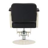 Omega Hairdressing Chair Aurora Black - rear view on a white background