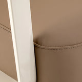 Omega Hairdressing Chair Aurora Light Brown - close-up of the upholstery and construction details