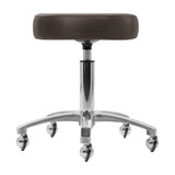 Omega Supremo Swivel Stool Brown & Silver - full product view on a white background
