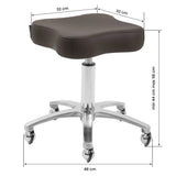 Omega Supremo Swivel Stool Brown & Silver - full product view on a white background