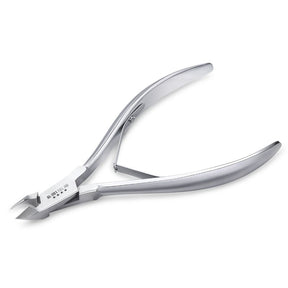 Omi Pro-Line AL-201 Acrylic Nail Nippers 16/6mm Jaw - Lap Joint - stainless-steel nippers with the cutting jaws visible on a white background