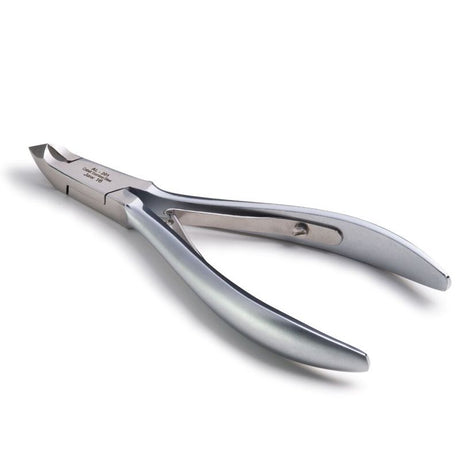 Omi Pro-Line AL-201 Acrylic Nail Nippers 16/6mm Jaw - Lap Joint - stainless-steel nippers with the cutting jaws visible on a white background