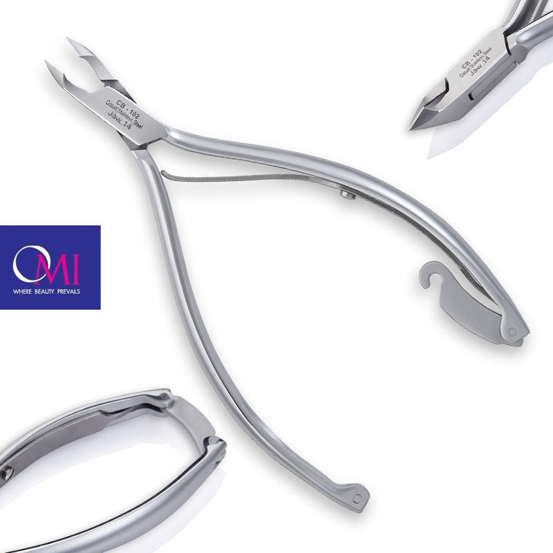 Omi Pro-Line CB-102 Cuticle Nippers 12/4mm Jaw - Box Joint - dimensions and measurements shown