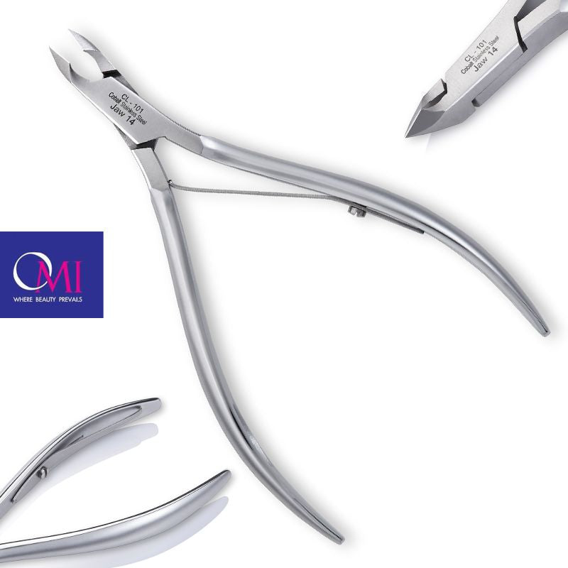 Omi Pro-Line CL-101 Cuticle Nippers 12/4mm Jaw - Lap Joint - dimensions and measurements shown
