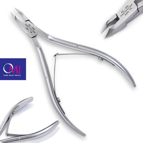 Omi Pro-Line CL-203 Cuticle Nippers 12/4mm Jaw - Lap Joint - dimensions and measurements shown