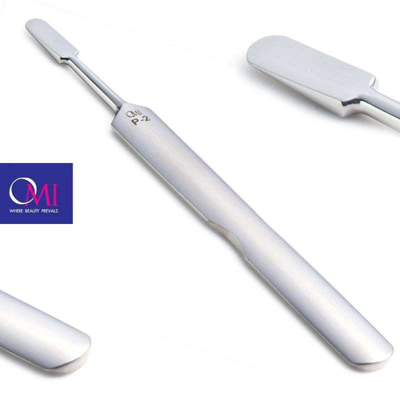 Omi Pro-Line P2 Cuticle Pusher - stainless-steel cuticle pusher with the working tip visible on a white background